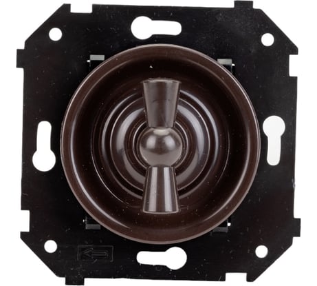 Одноклавишный выключатель Bironi, проходной, серия "шедель", скрытый монтаж, цвет коричневый B3-201-22