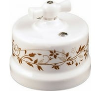 Перекрестный выключатель Bironi, керамика, цвет белый, декор d6/2 B1-203-01-D6/2