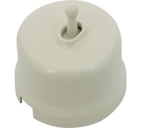 Кнопка Bironi (однотумблерная), пластик, цвет слоновая кость B1-230-211-PB