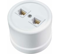 Розетка Bironi rj45 информационная двойная, керамика, цвет белый B1-302-01