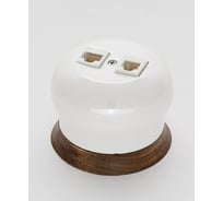 Розетка Bironi rj45 информационная двойная фаберже, керамика, цвет перламутр B2-302-010/18