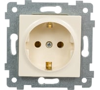 Механизм одноместной розетки Кунцево-Электро Аксиома с заземляющим контактом, скрытой установки, слоновая кость РС16-453 122002