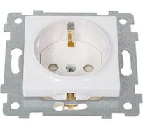 Механизм одноместной розетки Кунцево-Электро Аксиома с заземляющим контактом и шторкой, скрытой установки РС16-454 121003