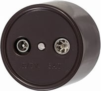Розетка Bironi r/tv-sat оконечная, пластик, цвет коричневый B1-305-22