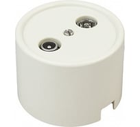 Розетка Bironi r/tv-sat проходная, пластик, цвет слоновая кость B1-304-211