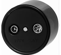 Розетка Bironi r/tv-sat проходная, пластик, цвет черный B1-304-23