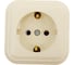 1-местная розетка STEKKER с заземляющим контактом, 250В, 16А, IP20, PST16-21-20 (RA 16-133-БЖ), слоновая кость 49059 1