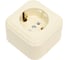 1-местная розетка STEKKER с заземляющим контактом, 250В, 16А, IP20, PST16-21-20 (RA 16-133-БЖ), слоновая кость 49059 2