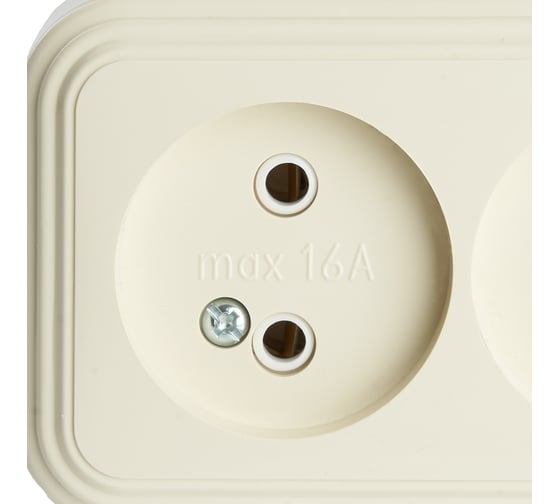 2-местная розетка STEKKER без заземляющего контакта, 250В, 16А, IP20, PST16-30-20 (RA 16-237-БЖ), слоновая кость 49057