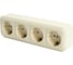 4-местная розетка STEKKER с заземляющим контактом, 250В, 16А, IP20, PST16-61-20 (RA 16-466-БЖ), слоновая кость 49052 1