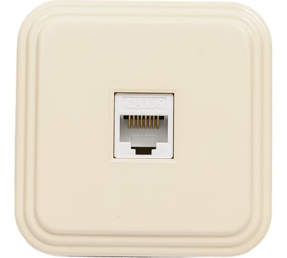 1-местная компьютерная розетка STEKKER RJ-45, PST00-21-20 (РК8-01-БЖ), слоновая кость 49062