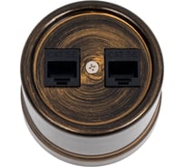 Розетка Bironi rj45 информационная двойная, пластик, цвет бронза B1-302-25