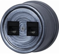 Розетка Bironi rj45 информационная двойная, пластик, серебряный век B1-302-11