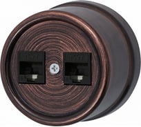 Розетка Bironi rj45 информационная двойная, пластик, цвет медный век B1-302-16