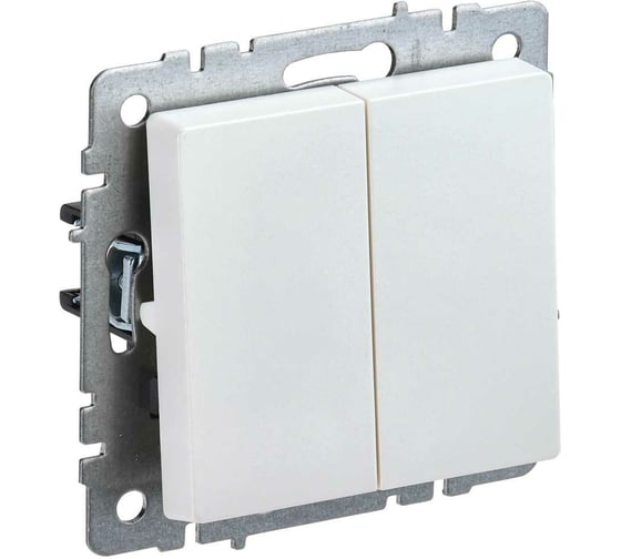 Проходной 2-клавишный выключатель IEK Brite 10а вс10-2-6-брж жемчуг BR-V22-0-10-K36 1