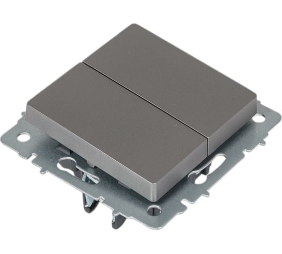 Проходной 2-клавишный выключатель IEK Brite 10а вс10-2-6-брс сталь BR-V22-0-10-K46