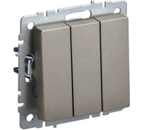 3-клавишный выключатель IEK Brite 10а вс10-3-0-брш шампань BR-V30-0-10-K37