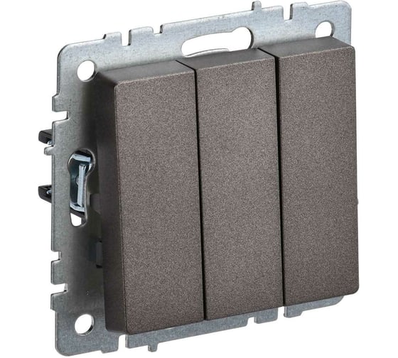 3-клавишный выключатель IEK Brite 10а вс10-3-0-бртб темная бронза BR-V30-0-10-K45