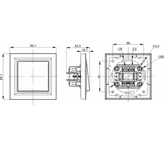 2-клавишный выключатель IEK Brite 10а в сборе вср10-2-0-брб белый BR-V20-0-10-K01-F