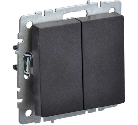 2-клавишный выключатель IEK Brite 10а вс10-2-0-брч черный BR-V20-0-10-K02