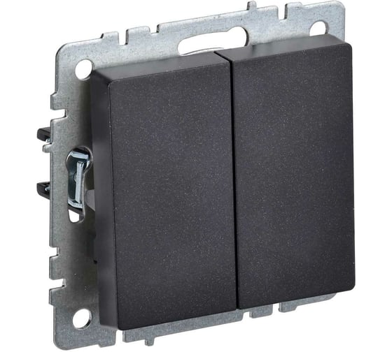2-клавишный выключатель IEK Brite 10а вс10-2-0-брч черный BR-V20-0-10-K02