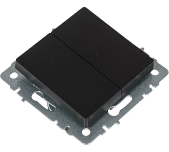 Проходной 2-клавишный выключатель IEK Brite 10а вс10-2-6-брч черный BR-V22-0-10-K02