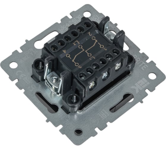 Проходной 2-клавишный выключатель IEK Brite 10а вс10-2-6-брч черный BR-V22-0-10-K02