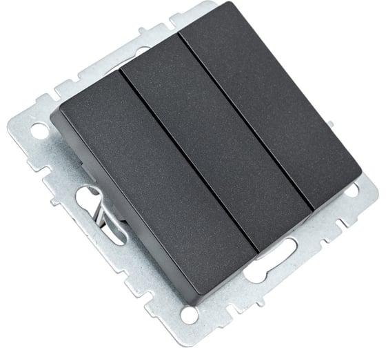 3-клавишный выключатель IEK Brite 10а вс10-3-0-брч черный BR-V30-0-10-K02