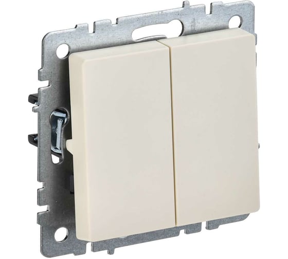 Проходной 2-клавишный выключатель IEK Brite 10а вс10-2-6-бркр бежевый BR-V22-0-10-K10