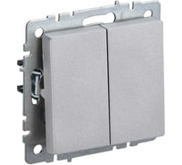 Проходной 2-клавишный выключатель IEK Brite 10а вс10-2-6-бра алюминий BR-V22-0-10-K47
