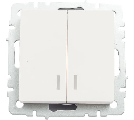 2-клавишный выключатель IEK Brite с индикацией 10а вс10-2-1-брб белый BR-V20-1-10-K01