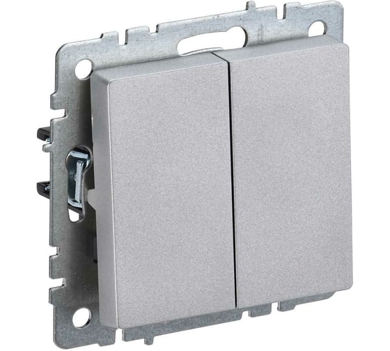 2-клавишный выключатель IEK Brite 10а вс10-2-0-бра алюминий BR-V20-0-10-K47 1