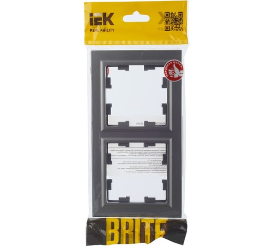 2-местная рамка IEK Brite ру-2-брс сталь BR-M22-K46