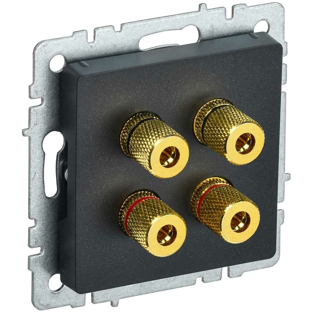 4-местная аудиорозетка IEK Brite ра10-брч черный BR-S40-K02 - выгодная ...