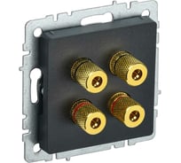 4-местная аудиорозетка IEK Brite ра10-брч черный BR-S40-K02