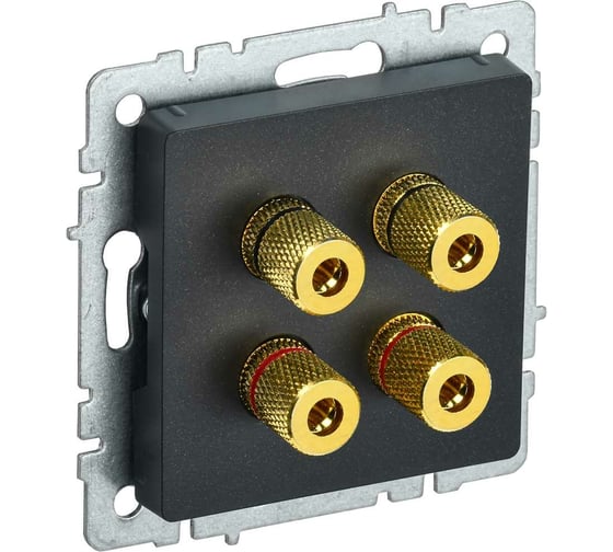 4-местная аудиорозетка IEK Brite ра10-брч черный BR-S40-K02 1