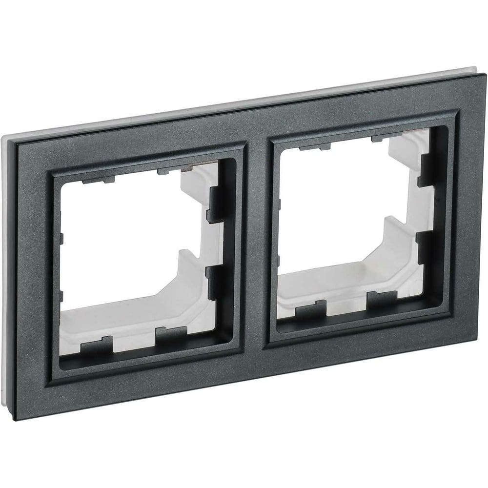 2-местная рамка IEK Brite ip44 ру-2-брч-44 черный BR-M22-44-K02 ...