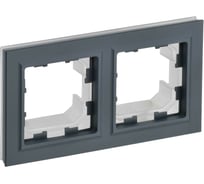 2-местная рамка IEK Brite ip44 ру-2-брг-44 графит BR-M22-44-K53