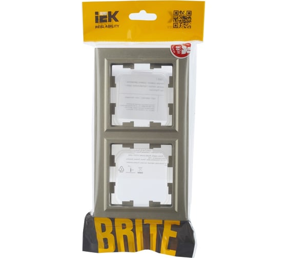 2-местная рамка IEK Brite ip44 ру-2-брш-44 шампань BR-M22-44-K37