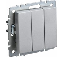 3-клавишный выключатель IEK Brite 10а вс10-3-0-бра алюминий BR-V30-0-10-K47