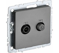 Двойная розетка IEK Brite tv+sat ртв/рсп12-брс сталь BR-AF20-O-K46