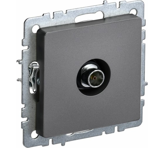 TV розетка IEK Brite оконечная ртв11-0-брс сталь BR-A10-O-K46 1