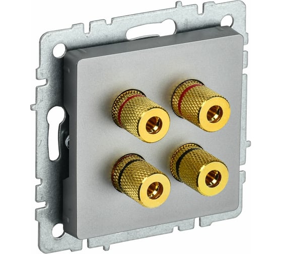 4-местная аудиорозетка IEK Brite ра10-брс сталь BR-S40-K46