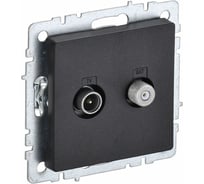 Двойная розетка IEK Brite tv+sat ртв/рсп12-брч черный BR-AF20-O-K02