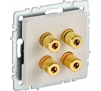 4-местная аудиорозетка IEK Brite ра10-бркр бежевый BR-S40-K10