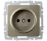 1-местная розетка IEK Brite рс10-1-0-брш без заземления, без защитных шторок, 10А, шампань BR-R10-10-K37 3