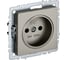 1-местная розетка IEK Brite рс10-1-0-брш без заземления, без защитных шторок, 10А, шампань BR-R10-10-K37 1