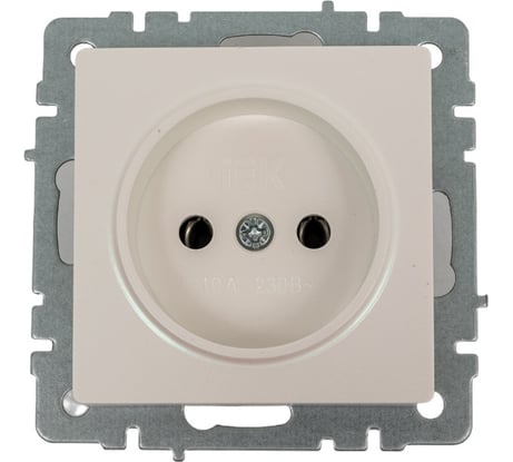 1-местная розетка IEK Brite рс10-1-0-брж без заземления, без защитных шторок, 10А, жемчуг BR-R10-10-K36