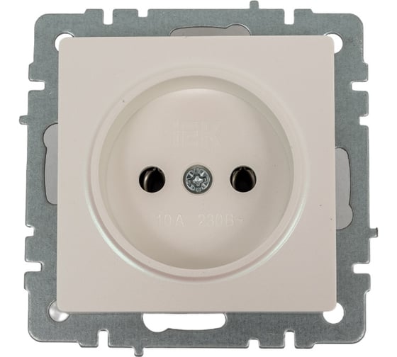 1-местная розетка IEK Brite рс10-1-0-брж без заземления, без защитных шторок, 10А, жемчуг BR-R10-10-K36