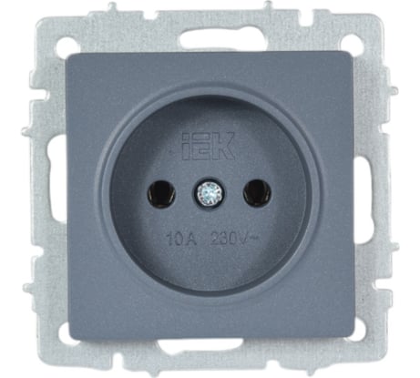 1-местная розетка IEK Brite рс10-1-0-брм без заземления, без защитных шторок, 10А, маренго BR-R10-10-K35